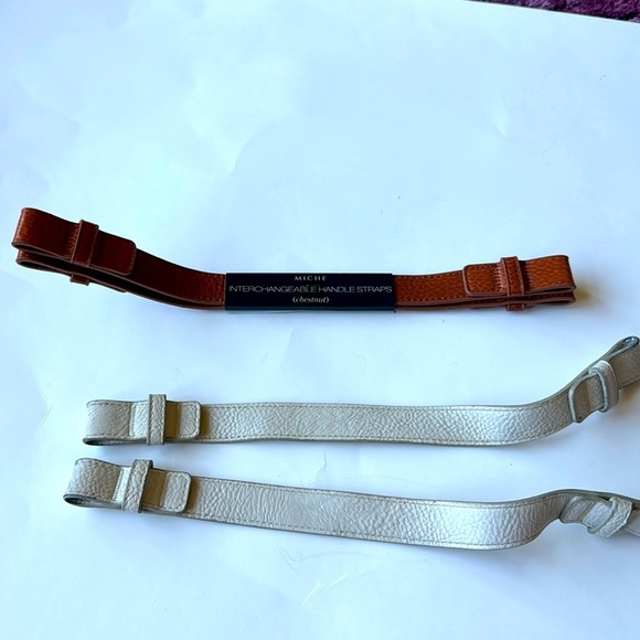 NWT Miche Chestnut Brown and Used Cream Interchangeable Handle Straps - Picture 3 of 7